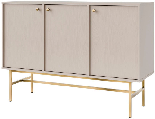 trzydrzwiowa nowoczesna komoda TOKYO 125 cm beż piaskowy stelaż