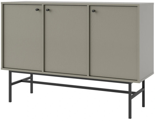 Trzydrzwiowa nowoczesna komoda TOKYO 125 cm eukaliptus stelaż