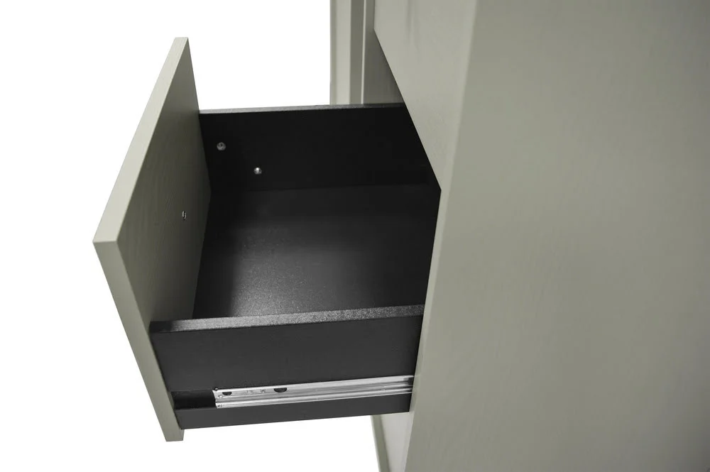 Mała komoda do przedpokoju i salonu TOKYO 84 cm, eukaliptus, nogi rozgwiazda | Komody z szufladami Desire Furniture