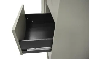 Mała komoda do przedpokoju i salonu TOKYO 84 cm, eukaliptus, nogi rozgwiazda | Komody z szufladami Desire Furniture