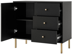 komoda do przedpokoju TOKYO 84 cm grafit proste nogi