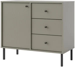 Mała komoda do przedpokoju i salonu TOKYO 84 cm, eukaliptus, nogi proste