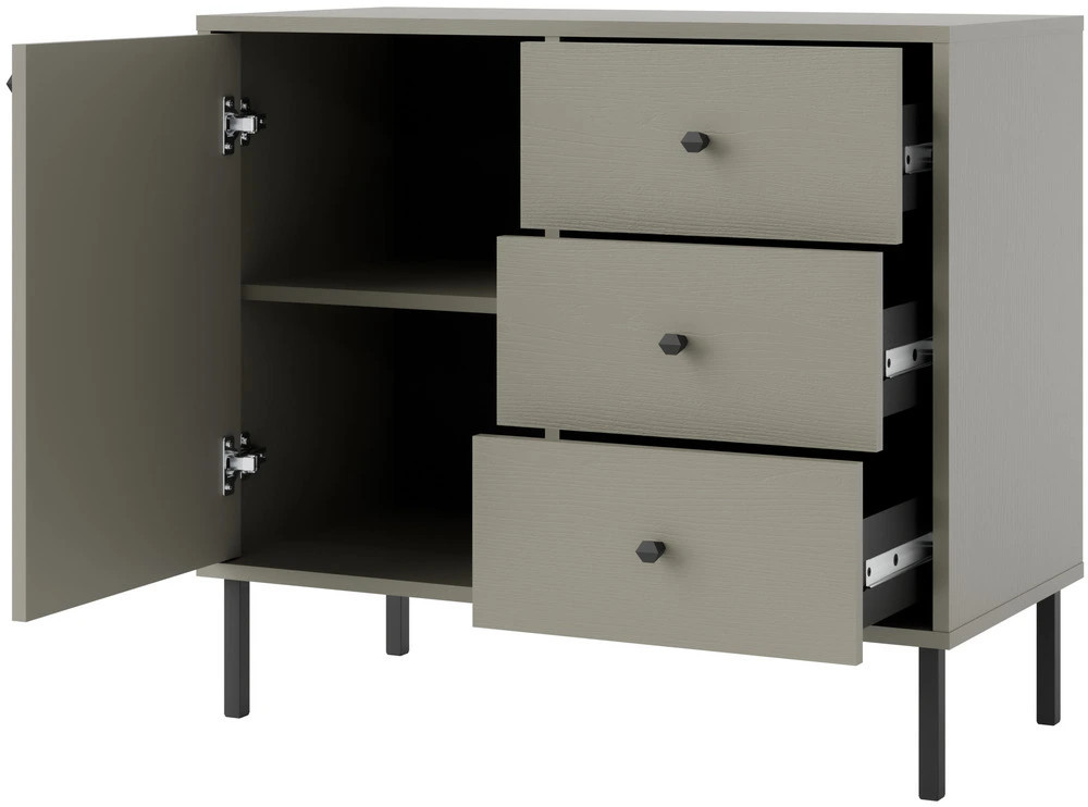 komoda do przedpokoju TOKYO 84 cm eukaliptus proste nogi