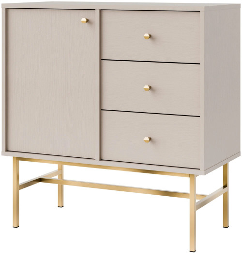 mała komoda do przedpokoju TOKYO 84 cm beż piaskowy stelaż