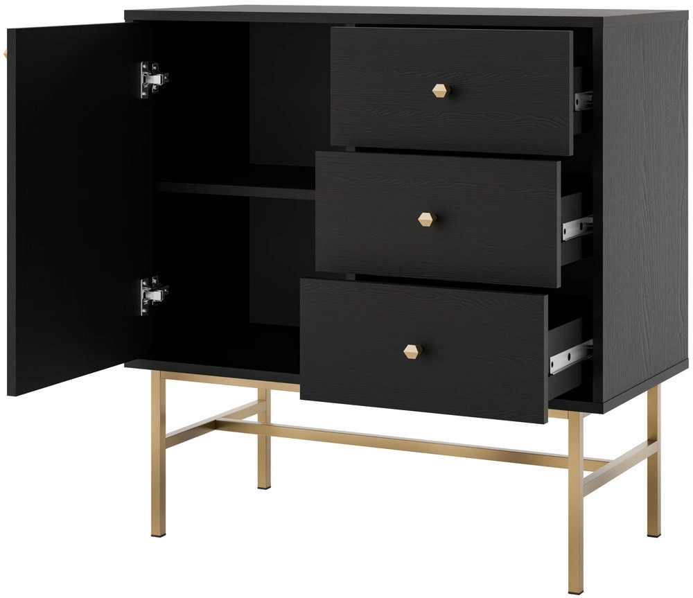 komoda do przedpokoju TOKYO 84 cm grafit stelaż