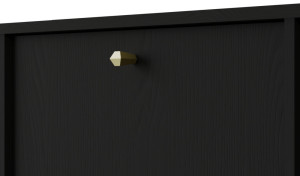 Mała komoda do przedpokoju i salonu TOKYO 84 cm, czarny grafit, stelaż | Komody z szufladami Desire Furniture