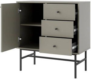 komoda do przedpokoju TOKYO 84 cm eukaliptus stelaż