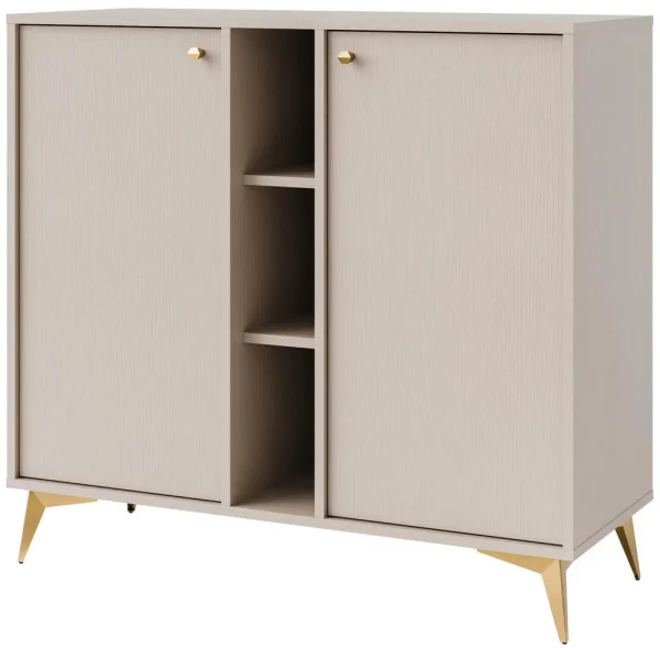 Mała komoda TOKYO 100 cm, do salonu, do przedpokoju, beż piaskowy, nogi rozgwiazda