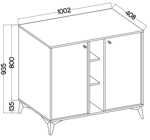 Mała komoda TOKYO 100 cm, do salonu, do przedpokoju, beż piaskowy, nogi rozgwiazda | Komody na nóżkach Desire Furniture