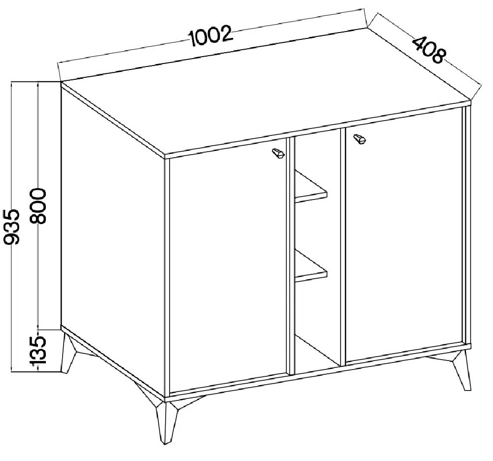 Mała komoda TOKYO 100 cm, do salonu, do przedpokoju, czarny grafit, nogi rozgwiazda | Komody na nóżkach Desire Furniture