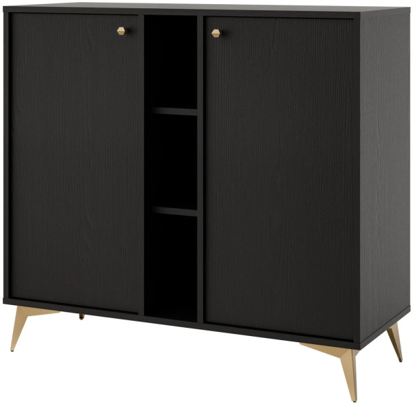 Mała komoda TOKYO 100 cm, do salonu, do przedpokoju, czarny grafit, nogi rozgwiazda