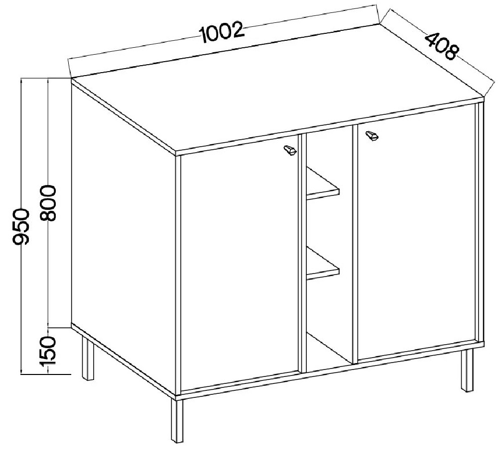 Mała komoda TOKYO 100 cm, do salonu, do przedpokoju, czarny grafit, nogi proste | Komody na nóżkach Desire Furniture