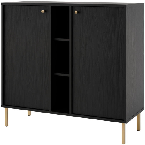 mała komoda TOKYO 100 cm czarny grafit nogi proste