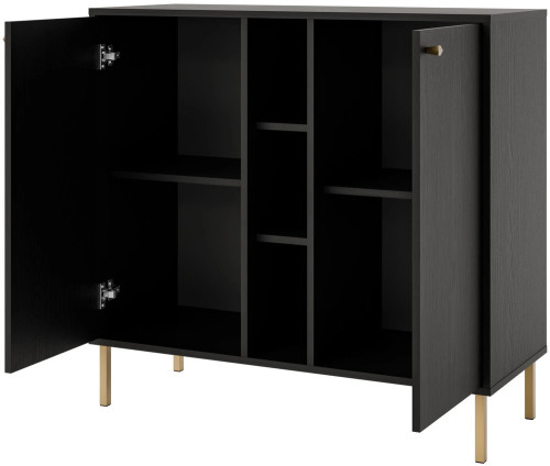 mała komoda TOKYO 100 cm czarny grafit nogi proste