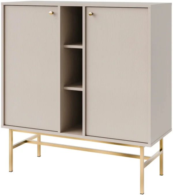 Mała komoda TOKYO 100 cm, do salonu, do przedpokoju, beż piaskowy, stelaż