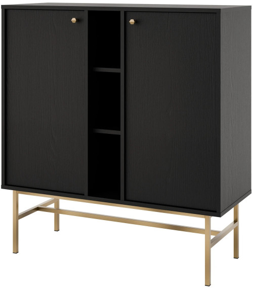 mała komoda TOKYO 100 cm czarny grafit stelaż