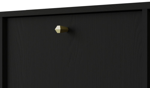 Mała komoda TOKYO 100 cm, do salonu, do przedpokoju, czarny grafit, stelaż | Komody na nóżkach Desire Furniture