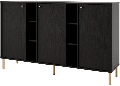 nowoczesna komoda TOKYO 158 cm czarny grafit nogi proste