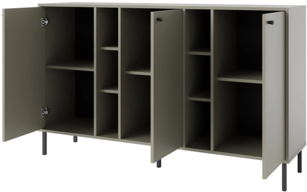 Nowoczesna komoda TOKYO 158 cm, do salonu, do przedpokoju, eukaliptus, nogi proste