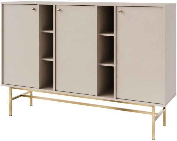 Nowoczesna komoda TOKYO 158 cm, do salonu, do przedpokoju, beż piaskowy, stelaż