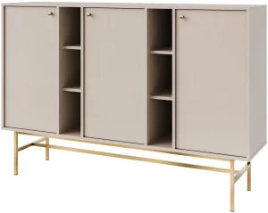 Nowoczesna komoda TOKYO 158 cm, do salonu, do przedpokoju, beż piaskowy, stelaż