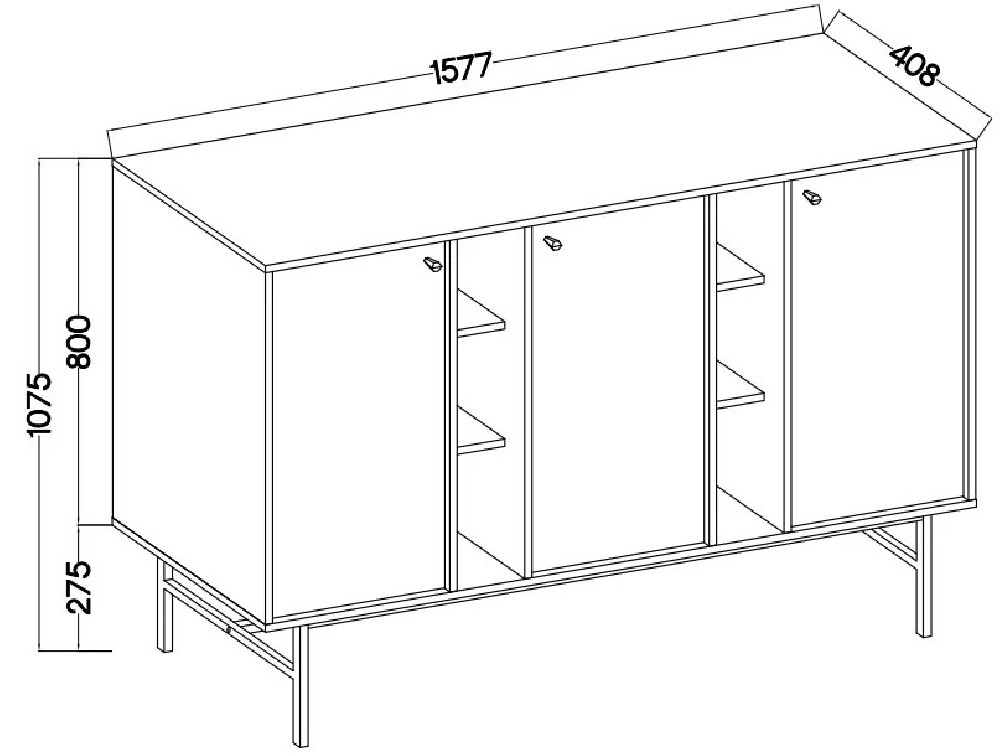 Nowoczesna komoda TOKYO 158 cm, do salonu, do przedpokoju, beż piaskowy, stelaż | Komody na nóżkach Desire Furniture