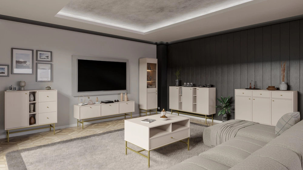 komoda TOKYO 158 cm na stelażu beż piaskowy