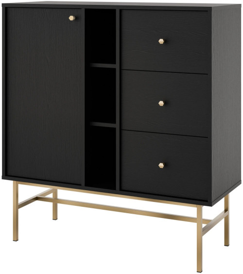 mała komoda TOKYO 100 cm czarny grafit stelaż