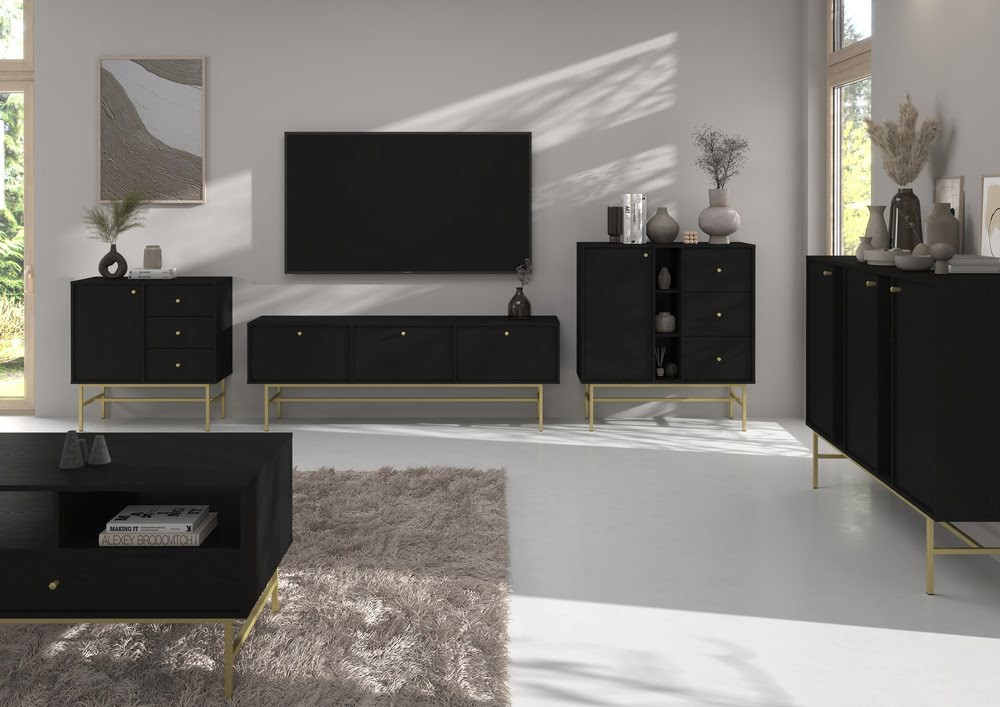 komoda z szufladami TOKYO 100 cm czarny grafit