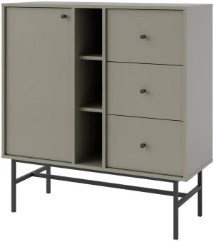 Mała komoda z szufladami w stylu nowoczesnym TOKYO 100 cm, eukaliptus, stelaż