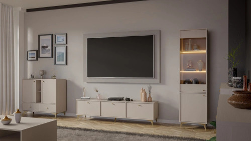 komoda z szufladami TOKYO 100 cm do salonu beż