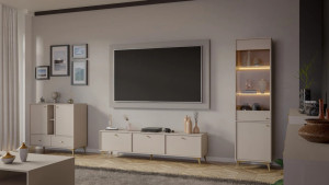 komoda z szufladami TOKYO 100 cm do salonu beż