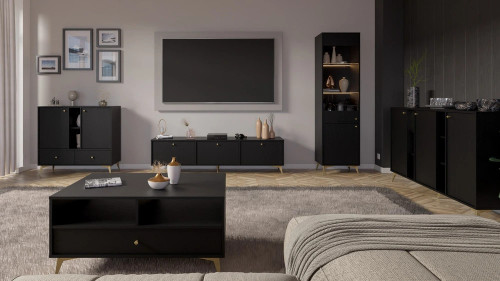 komoda z szufladami TOKYO 100 cm do salonu czarny grafit