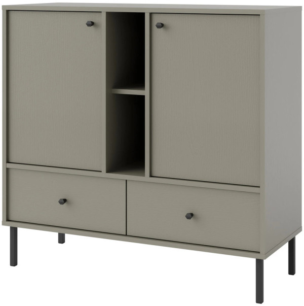 Dwudrzwiowa komoda z szufladami TOKYO 100 cm, do salonu, eukaliptus, nogi proste