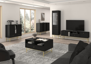 komoda z szufladami TOKYO 100 cm do salonu grafit