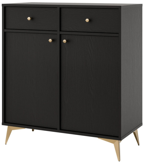 nowoczesna mała komoda TOKYO 84 cm czarny grafit nogi rozgwiazda