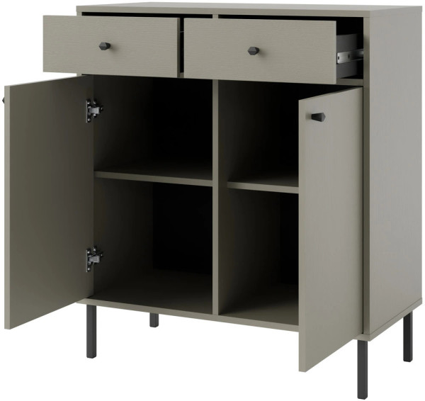 nowoczesna mała komoda TOKYO 84 cm eukaliptus nogi proste