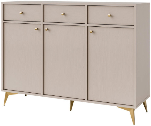 duża komoda z szufladami TOKYO 124,5 cm beż piaskowy nogi rozgwiazda