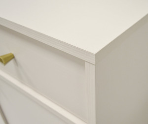 Duża komoda z szufladami TOKYO 124,5 cm, do salonu, beż piaskowy, nogi rozgwiazda | Komody z drzwiami Desire Furniture