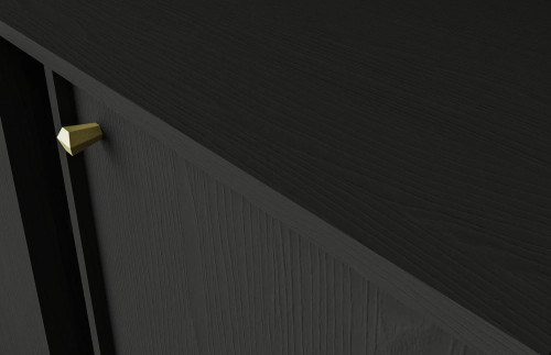 Duża komoda z szufladami TOKYO 124,5 cm, do salonu, czarny grafit, nogi rozgwiazda | Komody z drzwiami Desire Furniture