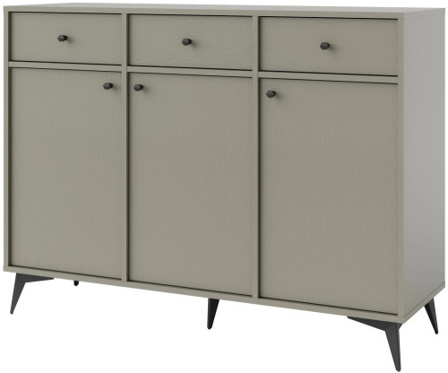 duża komoda z szufladami TOKYO 124,5 cm eukaliptus nogi rozgwiazda