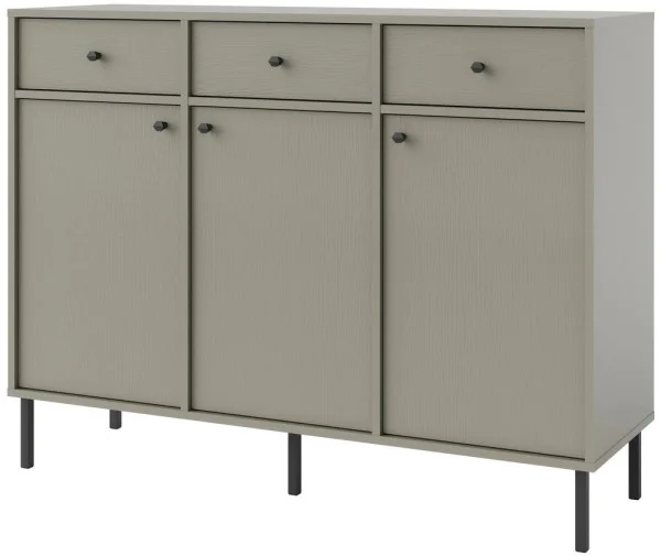 duża komoda z szufladami TOKYO 124,5 cm eukaliptus nogi proste