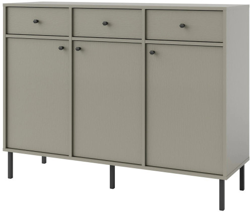 duża komoda z szufladami TOKYO 124,5 cm eukaliptus nogi proste