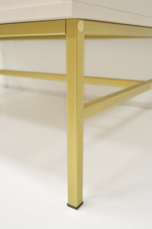 Duża komoda z szufladami TOKYO 124,5 cm, do salonu, beż piaskowy, stelaż | Komody z drzwiami Desire Furniture