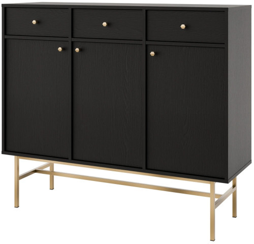 duża komoda z szufladami TOKYO 124,5 cm czarny grafit stelaż