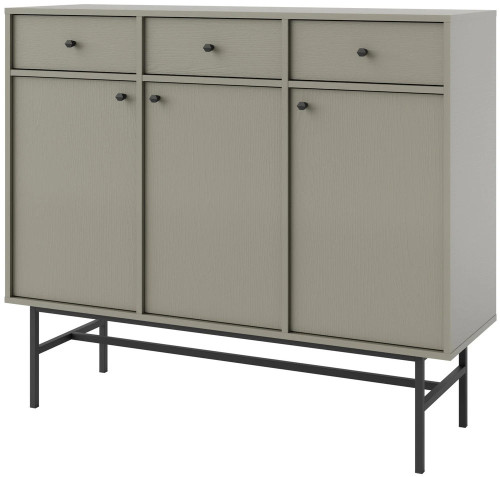 duża komoda z szufladami TOKYO 124,5 cm eukaliptus stelaż