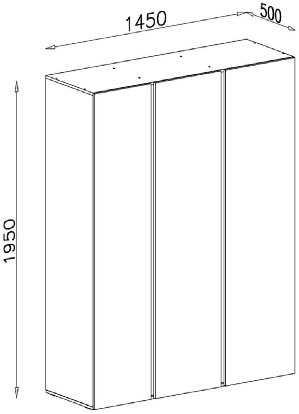 Szafa 3-drzwiowa LUCA 145 cm beż piaskowy