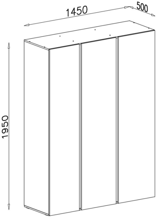 Szafa 3-drzwiowa LUCA 145 cm eukaliptus