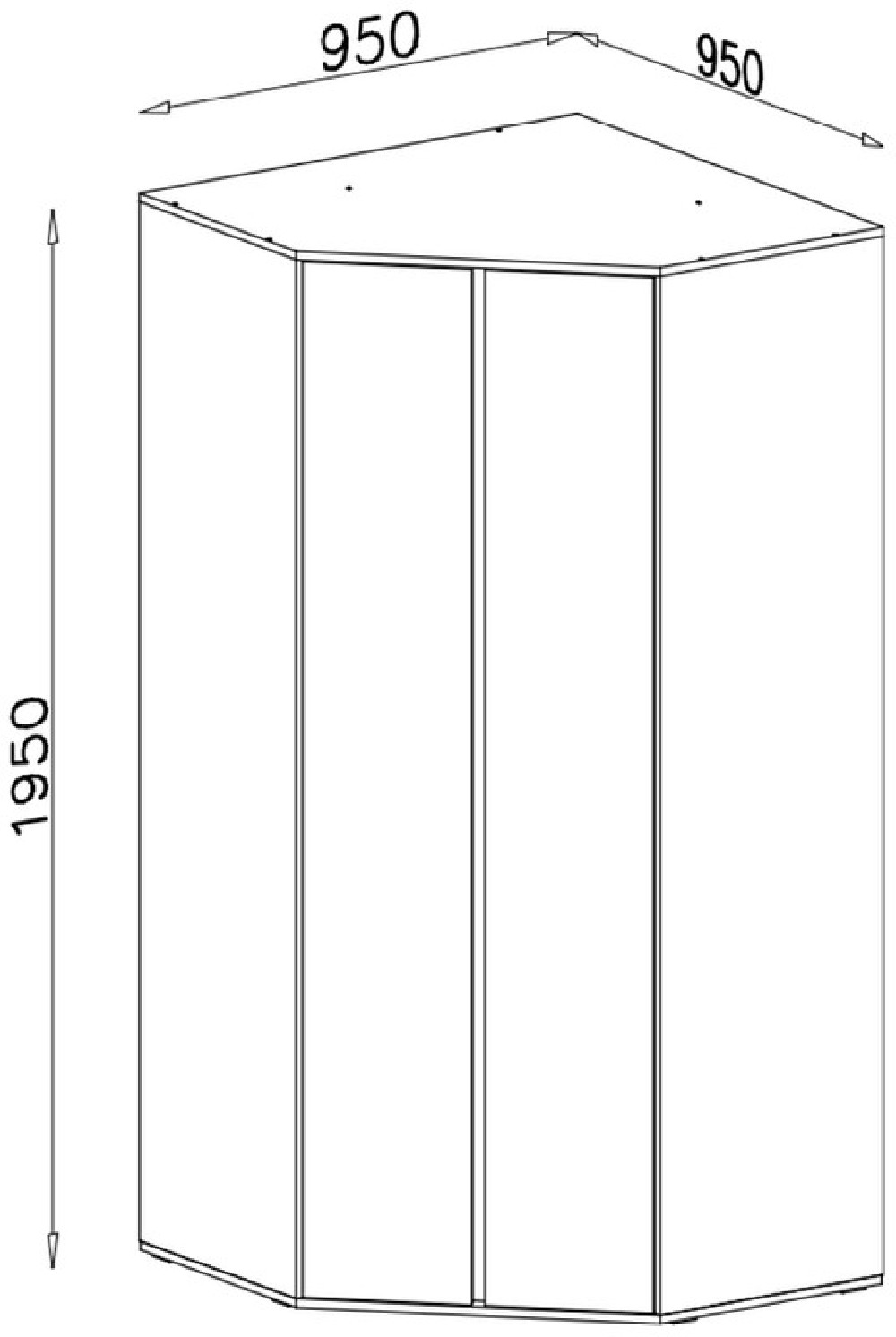 Szafa narożna LUCA 95 cm eukaliptus