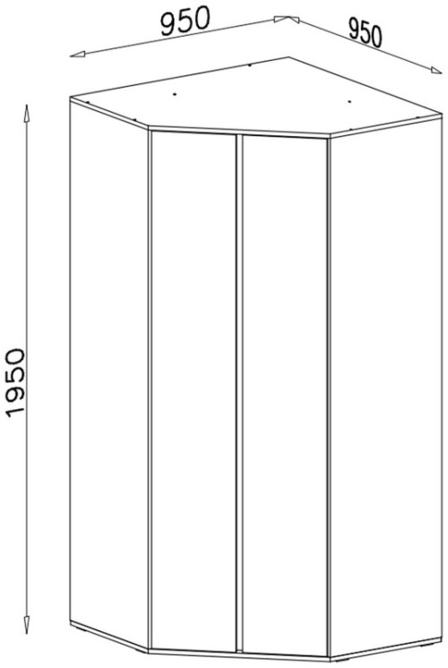 Szafa narożna LUCA 95 cm eukaliptus